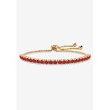 Gold-Plated Bolo Bracelet, Simulated Birthstone 9.25" Adjustable by PalmBeach Jewelry in July