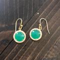 Anthropologie Jewelry | Anthropology Green Dangling Earrings | Color: Gold/Green | Size: Os