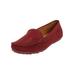 Extra Wide Width Women's The Milena Slip On Flat by Comfortview in Burgundy (Size 7 WW)