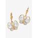 Women's Yellow Gold-Plated Butterfly Two Tone Drop Earrings by PalmBeach Jewelry in Gold