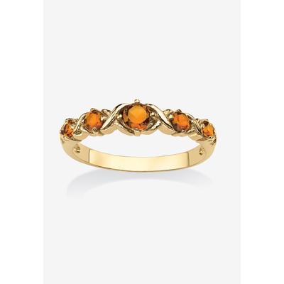 Women's Yellow Gold-Plated Simulated Birthstone Ring by PalmBeach Jewelry in November (Size 6)