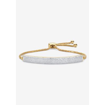 Women's Gold-Plated Bolo 9" Bracelet with Diamond Accents by PalmBeach Jewelry in Diamond