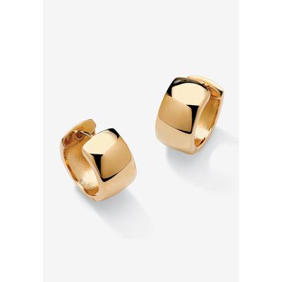Women's Yellow Gold over Sterling Silver Huggie Hoop Earrings by PalmBeach Jewelry in Gold