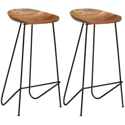 Barhocker 2 Stk. Massivholz Akazie - Vidaxl Image