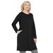 Plus Size Women's French Terry Tunic Dress by ellos in Black (Size 3X)