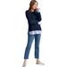 Plus Size Women's Fine Gauge Layered Pullover by ellos in Navy (Size 26/28)