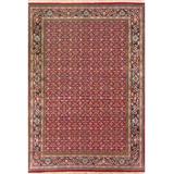 Red Rectangle 4' x 6' Area Rug - American Home Rug Co. Signature Legacy M011 Burgundy/Navy Herati Rug Wool | Wayfair M011BR/NY4X6