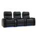 Red Barrel Studio® Chimon 102" Wide Genuine Leather Power Recliner Home Theater Sofa w/ Cup Holder in Black | 43.5 H x 102 W x 38.5 D in | Wayfair