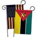 Breeze Decor Mozambique Impressions Decorative 2-Sided Polyester 19 x 13 in. 2 Piece Garden Flag Set in Black/Red/Yellow | 18.5 H x 13 W in | Wayfair
