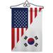 Breeze Decor American Korea Friendship - Impressions Decorative 2-Sided 18.5 x 18.5 in. Polyester Flag Set in Blue/Gray | Wayfair