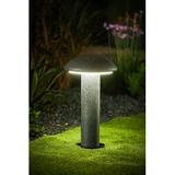 Luxen Home Black Solar Powered Integrated LED Bollard Light Plastic | 17.5 H x 11.5 W x 11.5 D in | Wayfair WHSL984