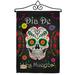 Breeze Decor Dia De Los Muertos 2-Sided Polyester 13 x 19 in. Flag Set in Black/Brown | 18.5 H x 13 W x 1 D in | Wayfair