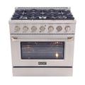 Kucht Pro-Style 36 in. 5.2 cu. ft. 6-Burner Freestanding Gas Range w/ Convection Oven, Stainless Steel | 40 H x 36 W x 28.875 D in | Wayfair