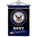 Breeze Decor Proudly Family Impressions Decorative 2-Sided Polyester 19 x 13 in. Flag Set in Blue/Black | 18.5 H x 13 W x 1 D in | Wayfair