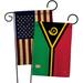 Breeze Decor Vanuatu Impressions Decorative 2-Sided Polyester 19 x 13 in. 2 Piece Garden Flag Set in Black/Green | 18.5 H x 13 W in | Wayfair