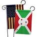 Breeze Decor Burundi Impressions Decorative 2-Sided Polyester 19 x 13 in. 2 Piece Garden Flag Set in Gray/Green/Red | 18.5 H x 13 W in | Wayfair