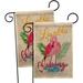 Breeze Decor Lovable Flamingo Burlap 2-Sided Polyester 18.5 x 13 in. Garden flag in Brown | 18.5 H x 13 W in | Wayfair
