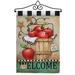 Breeze Decor Apple Basket Impressions Decorative 2-Sided Polyester 19" x 13" Flag Set in Brown | 18.5 H x 13 W x 1 D in | Wayfair