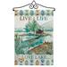 Breeze Decor Live Life Lake Impressions Decorative 2-Sided Polyester 19 x 13 in. Flag Set in Gray/Green | 18.5 H x 13 W x 1 D in | Wayfair