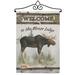 Breeze Decor The Moose Lodge Impressions Decorative 2-Sided Polyester 19 x 13 in. Flag Set in Black/Gray | 18.5 H x 13 W x 1 D in | Wayfair