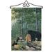 Breeze Decor Bears Campsite Impressions Decorative 2-Sided Polyester 19 x 13 in. Flag Set in Green | 18.5 H x 13 W x 1 D in | Wayfair