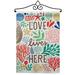 Breeze Decor Love Lives here Impressions Decorative 2-Sided Polyester 19 x 13 in. Flag Set in Brown/Gray/Green | 18.5 H x 13 W x 1 D in | Wayfair