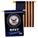 Breeze Decor 2 Piece US Armed Forces Proudly Family Impressions Decorative 2-Sided 40 x 28 in. House Flag Set in Red/Black/Brown | Wayfair