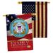 Breeze Decor 2 Piece US Armed Forces Family Honor Impressions Decorative 2-Sided 40 x 28 in. House Flag Set in Red/Brown | 40 H x 28 W in | Wayfair