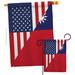 Breeze Decor American Taiwan Friendship - Impressions Decorative 2-Sided 40 x 40 in. Polyester Flag Set in Blue/Red | 40 H x 28 W in | Wayfair
