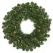 The Holiday Aisle® Oregon Fir Artificial Fir Wreath Traditional Faux in Green/White | 36 H x 36 W x 5 D in | Wayfair