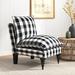 Slipper Chair - Rosalind Wheeler 66.04Cm Wide Cotton Slipper Chair Cotton in White/Black | 35.5 H x 26 W x 35 D in | Wayfair