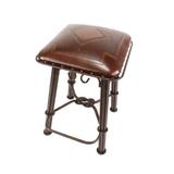 Bloomsbury Market Ajeya Bar & Counter Stool Upholstered/Leather/Metal/Genuine Leather in Brown | 30 H x 20 W x 20 D in | Wayfair