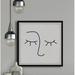 Latitude Run® 'Just a Face' - Picture Frame Painting Print on Paper in Black/White | 24 H x 24 W x 1.5 D in | Wayfair