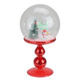 The Holiday Aisle® 8.75" Red Holiday Scene Pedestal Globe Tabletop Decoration Glass/Plastic/Mercury Glass | 4.5 H x 4.5 W x 8.75 D in | Wayfair