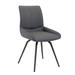 Corrigan Studio® Leadington Metal Wingback Side Chair Faux Leather/Upholstered/Metal in Gray | 35 H x 19 W x 21 D in | Wayfair