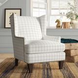 Wingback Chair - Gracie Oaks Helladius 30" Wide Polyester Wingback Chair Polyester in White/Black | 41 H x 30 W x 39 D in | Wayfair