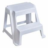 Gracious Living Storage Extra Safe Non Slip 18.75" Rubber 2 Step Home Step Stool Plastic in White | 16 W x 18 D in | Wayfair 94045-4C