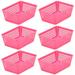 Rebrilliant Storage for Office Drawer Plastic Basket Set Plastic in Pink | 2.25 H x 6 W x 4.5 D in | Wayfair 6DDB9AB57EAD47A5A208016C77561ED0