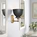 Beachcrest Home™ Arev 1 - Light Dimmable Armed Sconce Metal in Black/Yellow | 12 H x 8.25 W x 8.25 D in | Wayfair FDEC3BC27E414BE4B26677819C1F7E5D