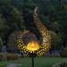 Exhart Solar Metal Filigree Open Flame Torch Garden Stake, 6.5 by 35.5 Inches Metal in Yellow | 35.5 H x 6.5 W x 3 D in | Wayfair 19566-RS