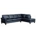 Blue/Brown Sectional - Latitude Run® Honcut 121" Wide Genuine Leather Sofa & Chaise Genuine Leather | 36 H x 121 W x 37 D in | Wayfair