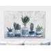 Union Rustic 'Blue & White Succulent Pots' - Wrapped Canvas Painting Print Canvas in Blue/Gray/Green | 8 H x 12 W x 1.5 D in | Wayfair