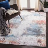 Blue/White 53 x 0.39 in Indoor Area Rug - 17 Stories Abstract Ivory/Blue Area Rug Polypropylene | 53 W x 0.39 D in | Wayfair