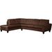 Brown Sectional - Red Barrel Studio® Haussman 124" Wide Genuine Leather Sofa & Chaise Genuine Leather | 36 H x 124 W x 37 D in | Wayfair