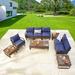 Andover Mills™ Heiman Outdoor 10 Piece Rattan Sofa Seating Group w/ Cushions Synthetic Wicker/All - Weather Wicker/Wicker/Rattan | Wayfair