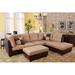 Brown Reclining Sectional - Latitude Run® Abhir 103.5" Wide Corner Sectional w/ Ottoman Faux Leather/Microfiber/Microsuede | Wayfair