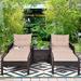 Longshore Tides Beaudette 5 Piece Rattan Seating Group Synthetic Wicker/All - Weather Wicker/Metal/Wicker/Rattan in Brown | Outdoor Furniture | Wayfair