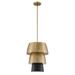 Everly Quinn 1 - Light Unique Tiered Pendant, Metal in Brown/Yellow | 18.75 H x 14 W x 14 D in | Wayfair D1D6373E07814022AAE96683A7CC8313