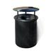 Wausau Tile Inc Steel 30 Gallon Trash Can Stainless Steel in Black | 39 H x 22 W x 22 D in | Wayfair MF3002-88