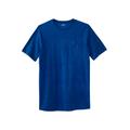 Men's Big & Tall Shrink-Less™ Lightweight Longer-Length Crewneck Pocket T-Shirt by KingSize in Cobalt Marl (Size 3XL)